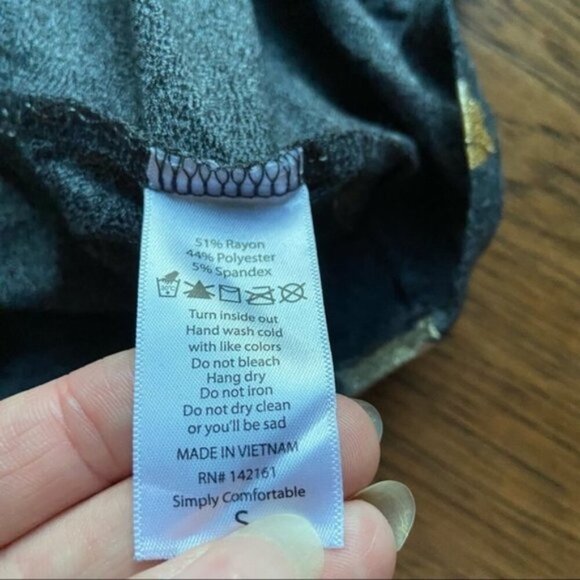 Lularoa small metallic Carly dress gray and metallic gold - Picture 4 of 9